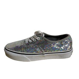 Vans Authentic Micro Sequins Low Top Sneakers Silver Size 5